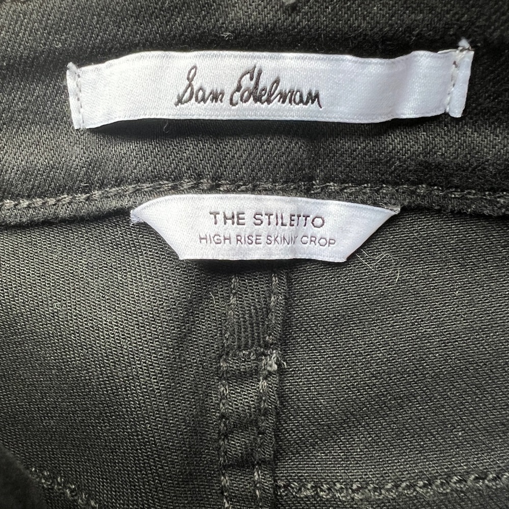 NWOT Sam Edelman Black The Stiletto High Rise Skinny Crop Jeans Size 0/25 - Picture 3 of 5